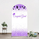Lofaris Purple Glitter Bachelor Map Congrats Grad Arch Backdrop